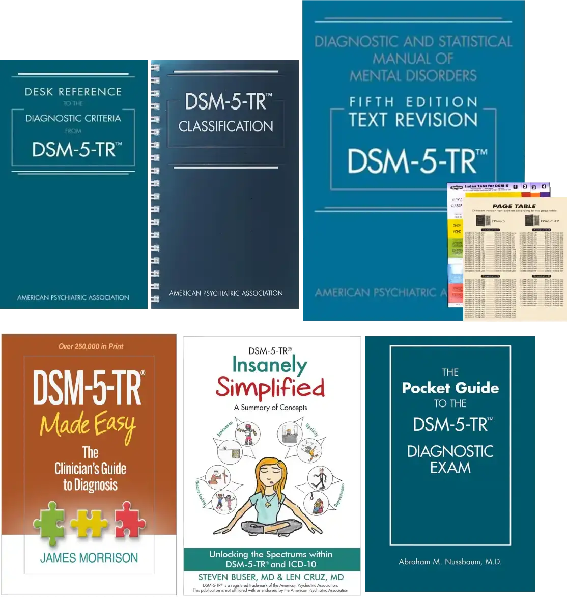 DSM – 5 – TR Study & Practice Mega Bundle – DSM – 5 – TR – Main Manual – Hardcover+ Clinician's Made Easy + Insanely Simplifi