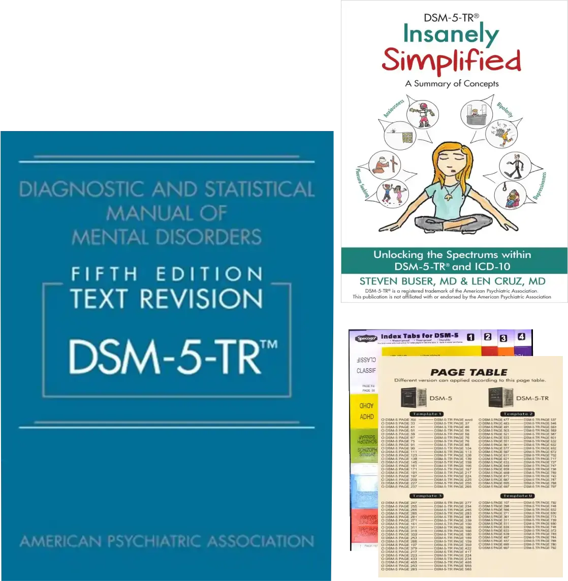 DSM – 5 – TR Quick Reference Bundle – Official APA DSM – 5 – TR – Hardcove + Simplified Guide + Color Tab – Medical & Health 