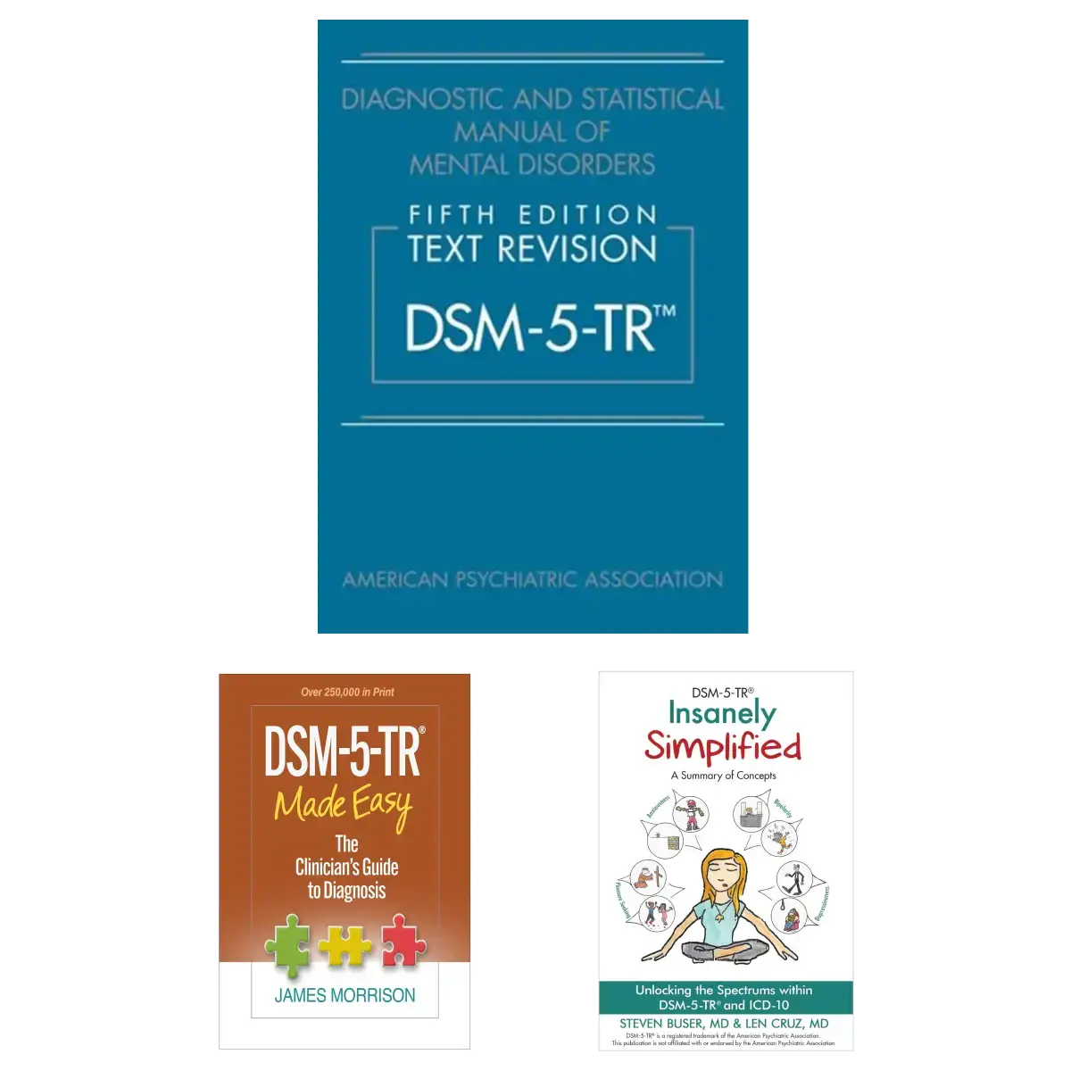 DSM – 5 – TR Complete Learning Set: Diagnostic and Statistical Manual of Mental Disorders + Made Easy by James Morrison + Ins