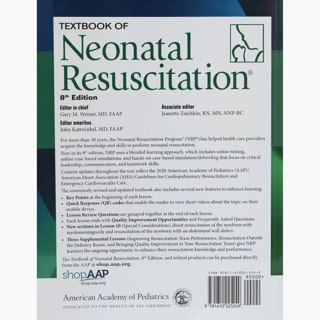 Textbook of Neonatal Resuscitation (NRP) 8th Edition ISBN: 9781610025249