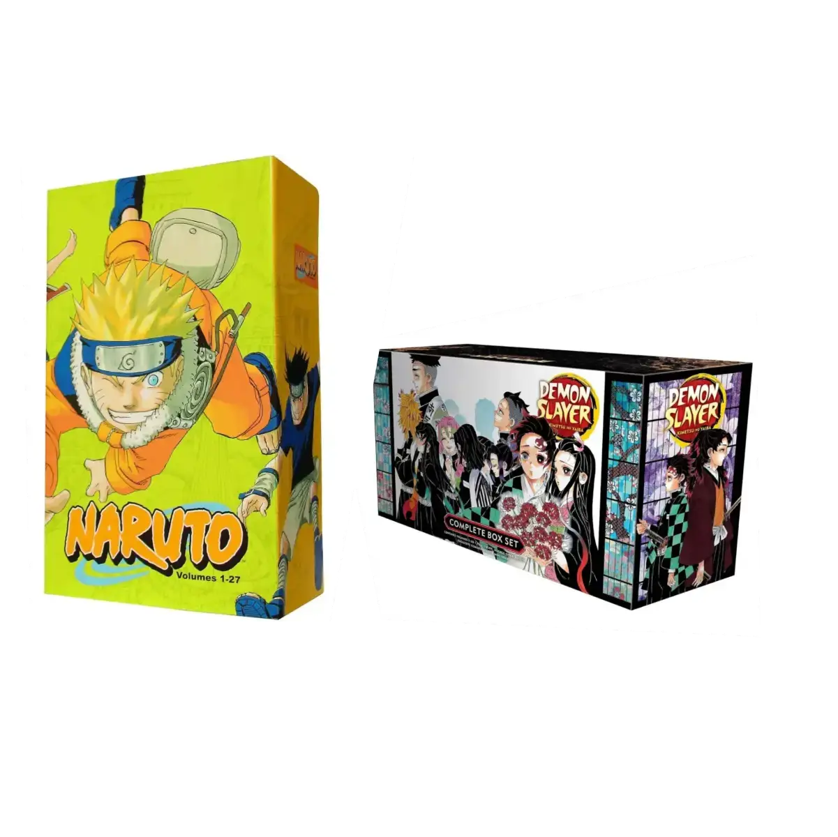 Combo of the Complete Box Set of Demon Slayer: Kimetsu no Yaiba and the Complete Box Set of Naruto Box Set – (PB) – Manga & B