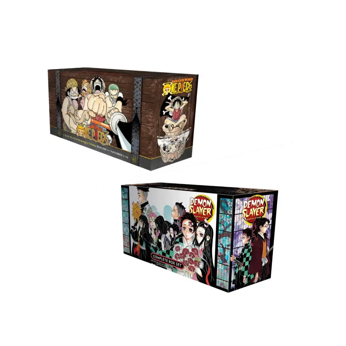 Combo of the Complete Box Set of Demon Slayer: Kimetsu no Yaiba and the Complete Box Set of One Piece Box Set: East Blue and 