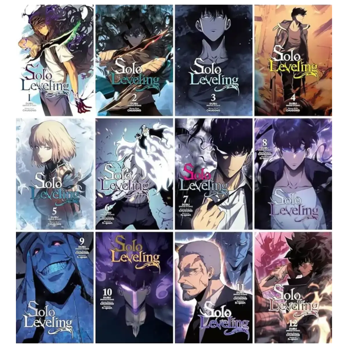 Solo Leveling Manga Series – Vol. 1 to 12 (12 Books Set Collection in Full Color) by Chugong – Paperback – Manga & Box Sets b